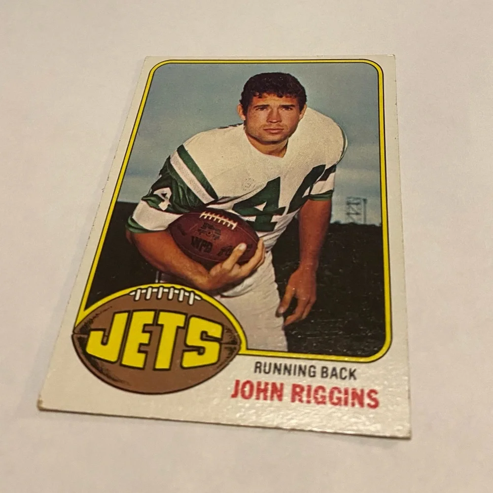 John Riggins 1976 Topps Football Card New York Jets Vintage collectible